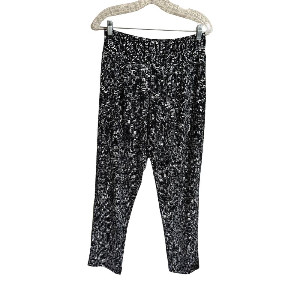 Clara Sun Woo Black White Pattern Pull ON Pants Small